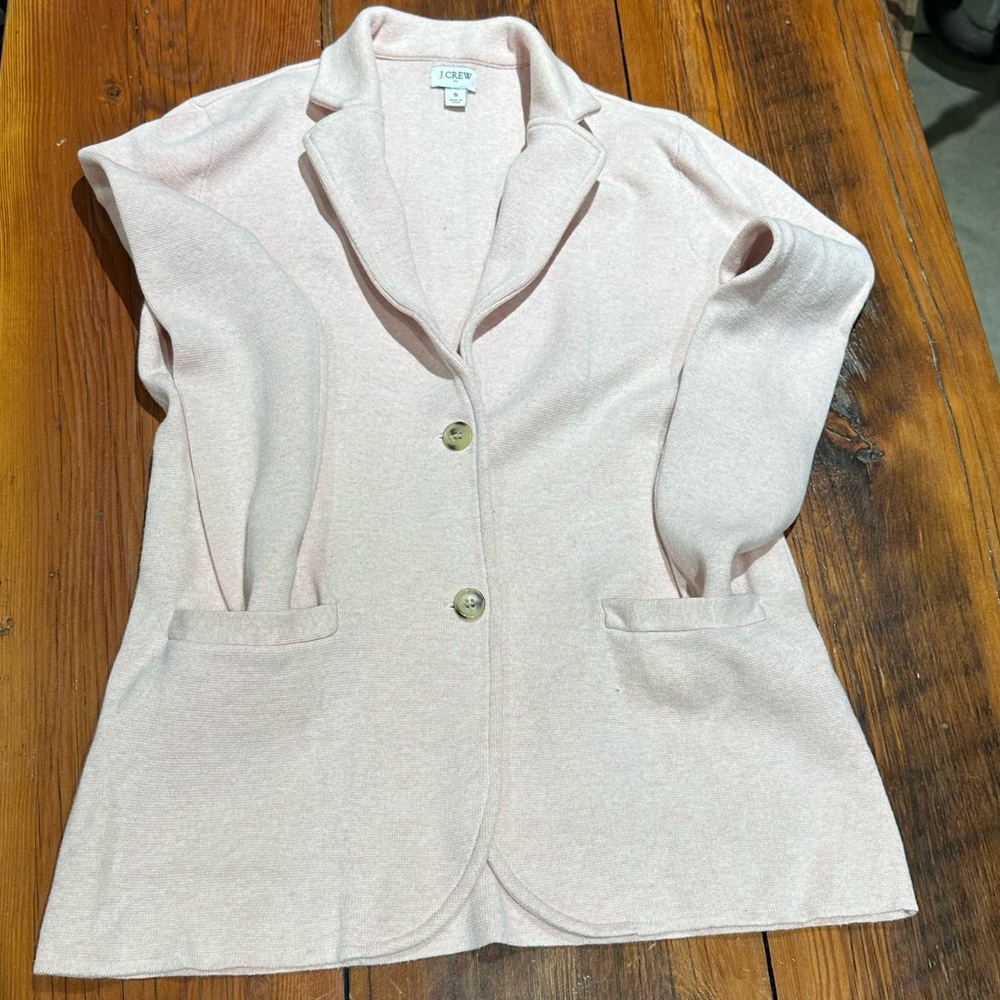 J. Crew Factory Cotton Blazer, Light Pink, Women's Small